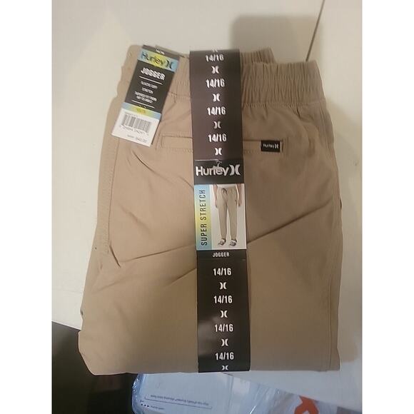 HURLEY Boys Jogger Pants, Super Stretch, Tapered - Size 14/16 - Picture 1 of 2
